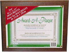 Nudell - Walnut Document Holders-Certificate/Document - 11" High x 8-1/2" Wide - USA Tool & Supply