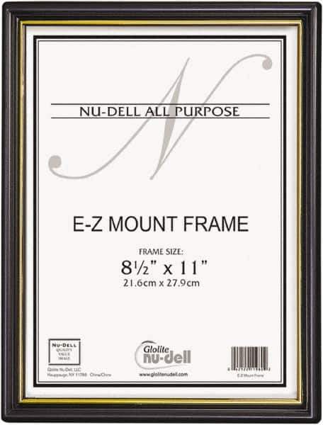 Nudell - 18 Piece Black/Gold Document Holders-Certificate/Document - 11" High x 8-1/2" Wide - USA Tool & Supply