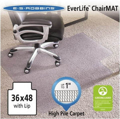 ES Robbins - 48" Long x 36" Wide, Chair Mat - Rectangular, Crystal Edge Style - USA Tool & Supply