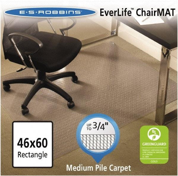 ES Robbins - 60" Long x 46" Wide, Chair Mat - Rectangular, Crystal Edge Style - USA Tool & Supply