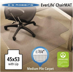 ES Robbins - 53" Long x 45" Wide, Chair Mat - Rectangular, Crystal Edge Style - USA Tool & Supply