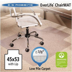 ES Robbins - 53" Long x 45" Wide, Chair Mat - Rectangular, Crystal Edge Style - USA Tool & Supply