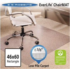 ES Robbins - 60" Long x 46" Wide, Chair Mat - Rectangular, Crystal Edge Style - USA Tool & Supply