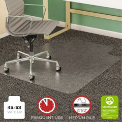 Deflect-o - 53" Long x 45" Wide, Chair Mat - Rectangular, Beveled Edge Style - USA Tool & Supply