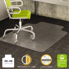 Deflect-o - 48" Long x 36" Wide, Chair Mat - Rectangular, Beveled Edge Style - USA Tool & Supply