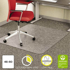 Deflect-o - 60" Long x 46" Wide, Chair Mat - Rectangular, Straight Edge Style - USA Tool & Supply