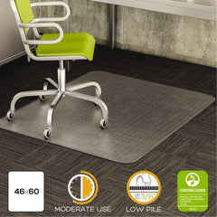 Deflect-o - 60" Long x 46" Wide, Chair Mat - Rectangular, Beveled Edge Style - USA Tool & Supply