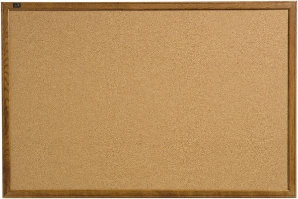 Quartet - 17" Wide x 23" High Open Cork Bulletin Board - Natural (Color) - USA Tool & Supply
