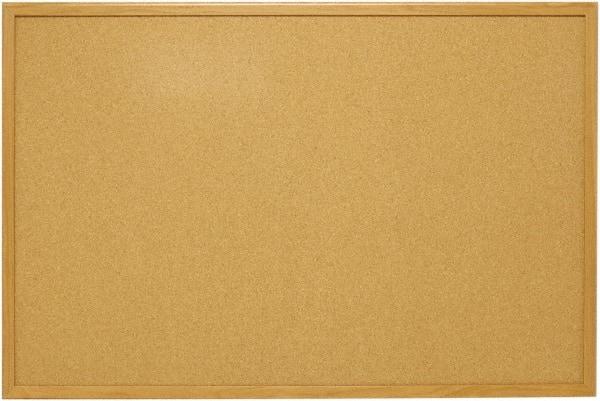 Mead - 48" Wide x 36" High Open Cork Bulletin Board - Natural (Color) - USA Tool & Supply