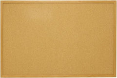 Mead - 48" Wide x 36" High Open Cork Bulletin Board - Natural (Color) - USA Tool & Supply