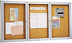 Quartet - 72" Wide x 36" High Open Cork Bulletin Board - Natural (Color) - USA Tool & Supply