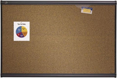 Quartet - 48" Wide x 36" High Open Cork Bulletin Board - Brown - USA Tool & Supply