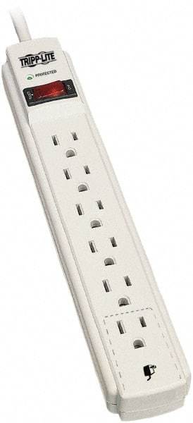 Tripp-Lite - 6 Outlets, 120 VAC15 Amps, 8' Cord, Power Outlet Strip - Floor, Keyhole Mount, 5-15 NEMA Configuration, 10.85" Strip - USA Tool & Supply
