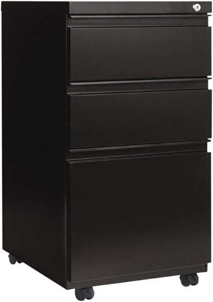 ALERA - 14-7/8" Wide x 28-1/4" High x 23-1/8" Deep, 3 Drawer Pedestal - Steel, Black - USA Tool & Supply