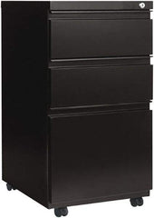 ALERA - 14-7/8" Wide x 28-1/4" High x 23-1/8" Deep, 3 Drawer Pedestal - Steel, Black - USA Tool & Supply