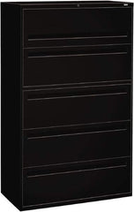 Hon - 42" Wide x 67" High x 19-1/4" Deep, 5 Drawer Roll-Out, Roll-Out Posting - Steel, Black - USA Tool & Supply