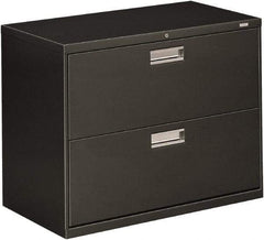 Hon - 36" Wide x 28-3/8" High x 19-1/4" Deep, 2 Drawer Lateral File - Steel, Charcoal - USA Tool & Supply