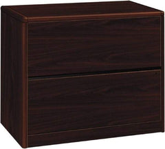 Hon - 36" Wide x 29-1/2" High x 20" Deep, 2 Drawer Lateral File - Laminate, Mahogany - USA Tool & Supply