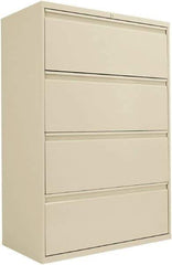 ALERA - 36" Wide x 53-1/4" High x 19-1/4" Deep, 4 Drawer Lateral File - Steel, Putty - USA Tool & Supply