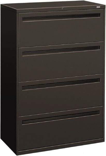 Hon - 36" Wide x 53-1/4" High x 19-1/4" Deep, 4 Drawer Lateral File - Steel, Charcoal - USA Tool & Supply