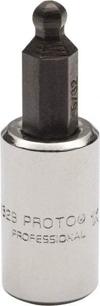 Proto - 1/4" Drive, 5/32" Hex Bit Socket - 1-1/2" OAL, 1.047" Bit Length, Ball End - USA Tool & Supply