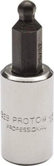 Proto - 1/4" Drive, 5/32" Hex Bit Socket - 1-1/2" OAL, 1.047" Bit Length, Ball End - USA Tool & Supply