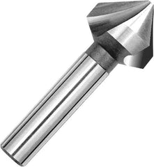 Magafor - 5.3mm Head Diam, 0.197" Shank Diam, 3 Flute 90° Cobalt Countersink - Uncoated, 1-3/4" OAL, Single End, Straight Shank, Right Hand Cut - USA Tool & Supply