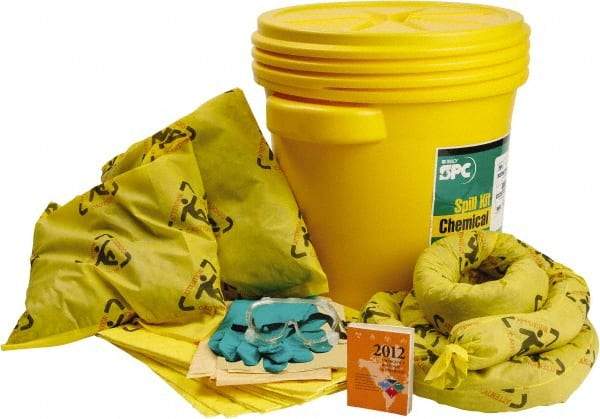 Brady SPC Sorbents - 16 Gal Capacity Chemical Spill Kit - 20 Gal Polyethylene Drum - USA Tool & Supply