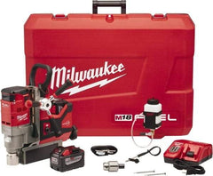 Milwaukee Tool - 1-1/2" Chuck, 5.75" Travel, Portable Magnetic Drill Press - 400 & 690 RPM, 9 Amps, 0.43 hp - USA Tool & Supply