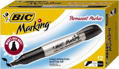 Bic - Tuxedo Black Permanent Marker - Chisel Tip, AP Nontoxic Ink - USA Tool & Supply