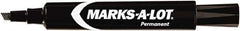 Marks-A-Lot - Black Permanent Marker - Chisel Tip, AP Nontoxic Ink - USA Tool & Supply