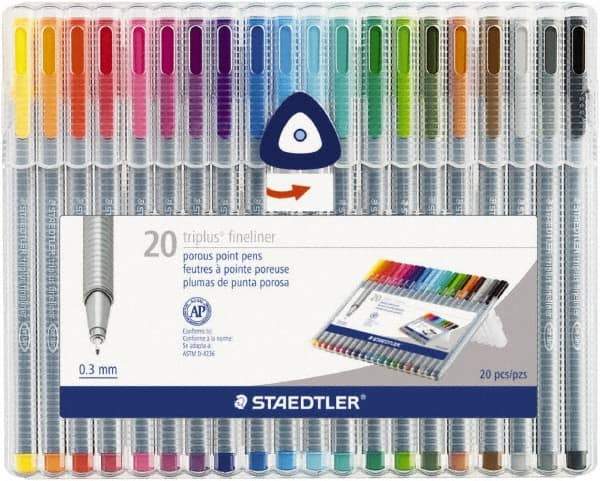 Staedtler - Assorted Colors Marker - Ultra Fine Tip, Water Base Ink - USA Tool & Supply