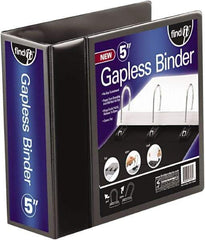 Find-It - 1,050 Sheet Capacity, 11 x 8-1/2", View Ring Binder - Vinyl, Black - USA Tool & Supply