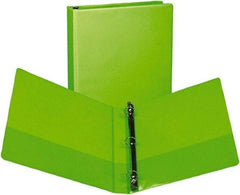 Samsill - 225 Sheet Capacity, 11 x 8-1/2", View Ring Binder - Vinyl Covered Chipboard, Lime - USA Tool & Supply