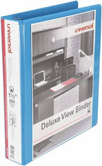 UNIVERSAL - 275 Sheet Capacity, 11 x 8-1/2", View Ring Binder - Polypropylene, Light Blue - USA Tool & Supply