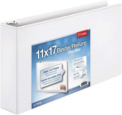 Cardinal - 725 Sheet Capacity, 17 x 11", View Ring Binder - Vinyl, White - USA Tool & Supply