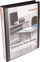 UNIVERSAL - 175 Sheet Capacity, 11 x 8-1/2", View Ring Binder - Polypropylene, Black - USA Tool & Supply
