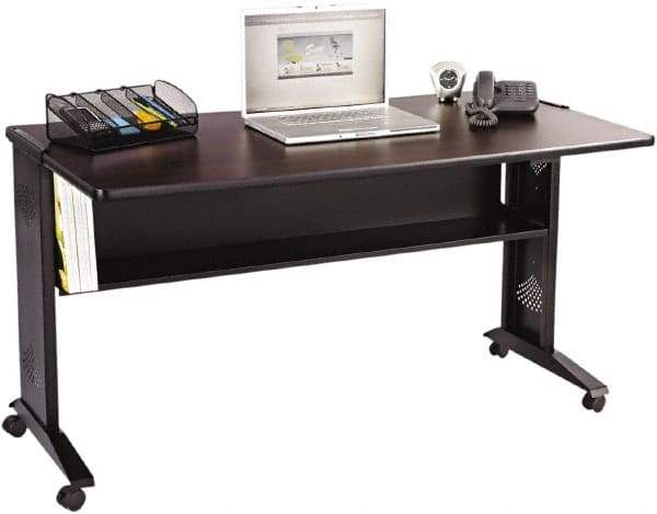 Safco - 200 Lb Capacity Mobile Computer Stand - 53-1/2" Wide x 28" Deep x 30" High, Melamine - USA Tool & Supply