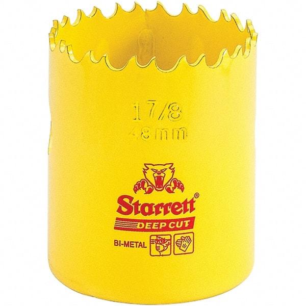 Starrett - 1-7/8" Diam, 2" Cutting Depth, Hole Saw - High Speed Steel Saw, Toothed Edge - USA Tool & Supply