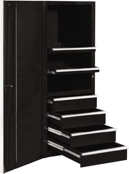 EXTREME TOOLS - 4 Drawer Side Tool Cabinet - 24" Wide x 30-7/8" Deep x 63-3/8" High, Steel, Black - USA Tool & Supply