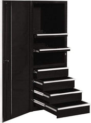 EXTREME TOOLS - 4 Drawer Side Tool Cabinet - 24" Wide x 30-7/8" Deep x 63-3/8" High, Steel, Black - USA Tool & Supply