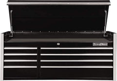EXTREME TOOLS - 10 Drawer Top Tool Chest - 54-5/8" Wide x 25" Deep x 22-1/4" High, Steel, Black - USA Tool & Supply