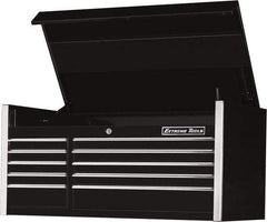 EXTREME TOOLS - 10 Drawer Top Tool Chest - 55" Wide x 30" Deep x 26-3/8" High, Steel, Black - USA Tool & Supply