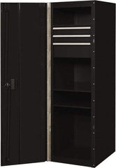 EXTREME TOOLS - 3 Drawer Side Tool Locker - 19" Wide x 61" Deep x 25" High, Steel/Aluminum, Black - USA Tool & Supply