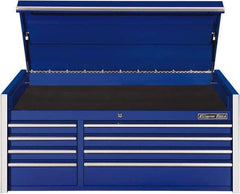 EXTREME TOOLS - 8 Drawer Top Tool Chest - 54-5/8" Wide x 25" Deep x 22-1/4" High, Steel, Blue - USA Tool & Supply