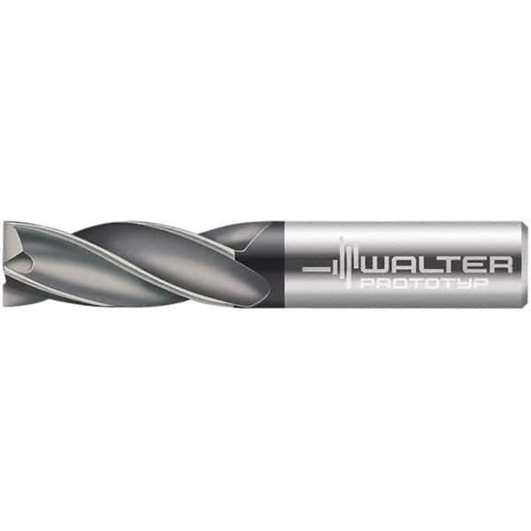 Walter-Prototyp - 19.05mm, 38mm LOC, 19.05mm Shank Diam, 101.6mm OAL, 4 Flute, Solid Carbide Square End Mill - TiAlN Finish, 30° Helix, Right Hand Cut, Right Hand Flute, Series MC111.A-4-D - USA Tool & Supply