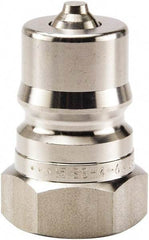 Parker - 1/2 NPTF 316 Stainless Steel Hydraulic Hose Female Pipe Thread Nipple - 1,500 psi, 12 GPM - USA Tool & Supply