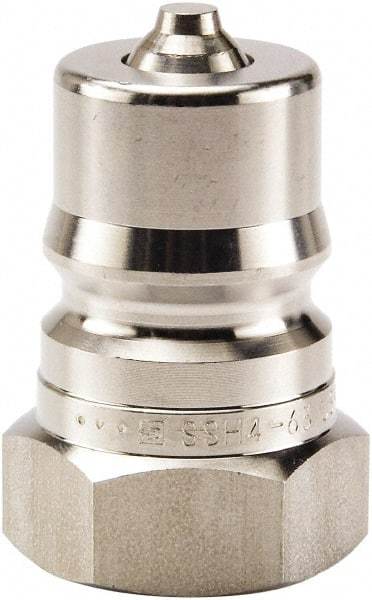 Parker - 1 NPTF 316 Stainless Steel Hydraulic Hose Female Pipe Thread Nipple - 1,000 psi, 50 GPM - USA Tool & Supply