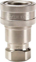 Parker - 9/16-18 SAE ORB 316 Stainless Steel Hydraulic Hose Female Straight Thread Coupler - 2,000 psi, 3 GPM, Series 60 - USA Tool & Supply