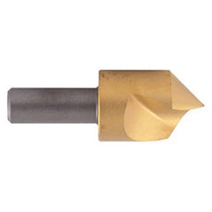 ‎3/8″ Size-1/4″ Shank-90°-M42 Single Flute Countersink - TiN Coated - USA Tool & Supply